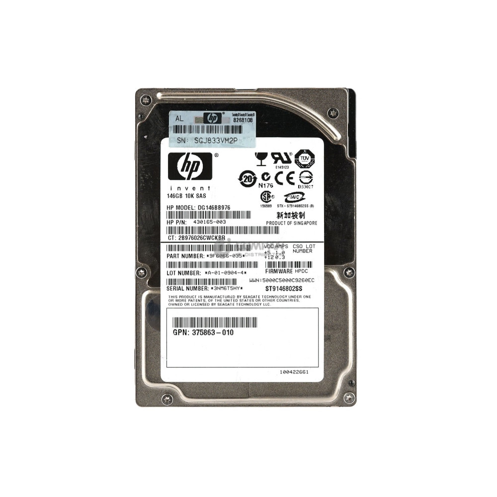 430165-003 HP HDD 146GB 10K SAS 6G 2.5" SFF